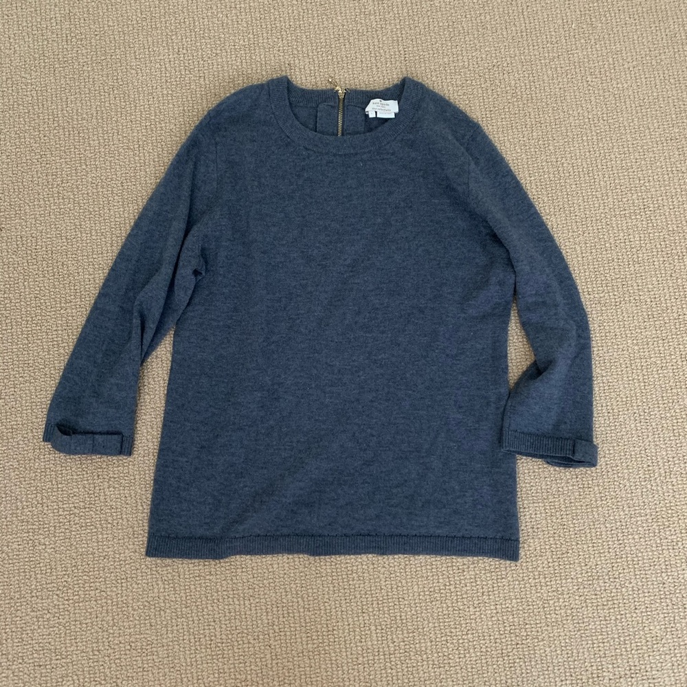 Kate Spade Gray Bow 3/4 Sleeve Sweater